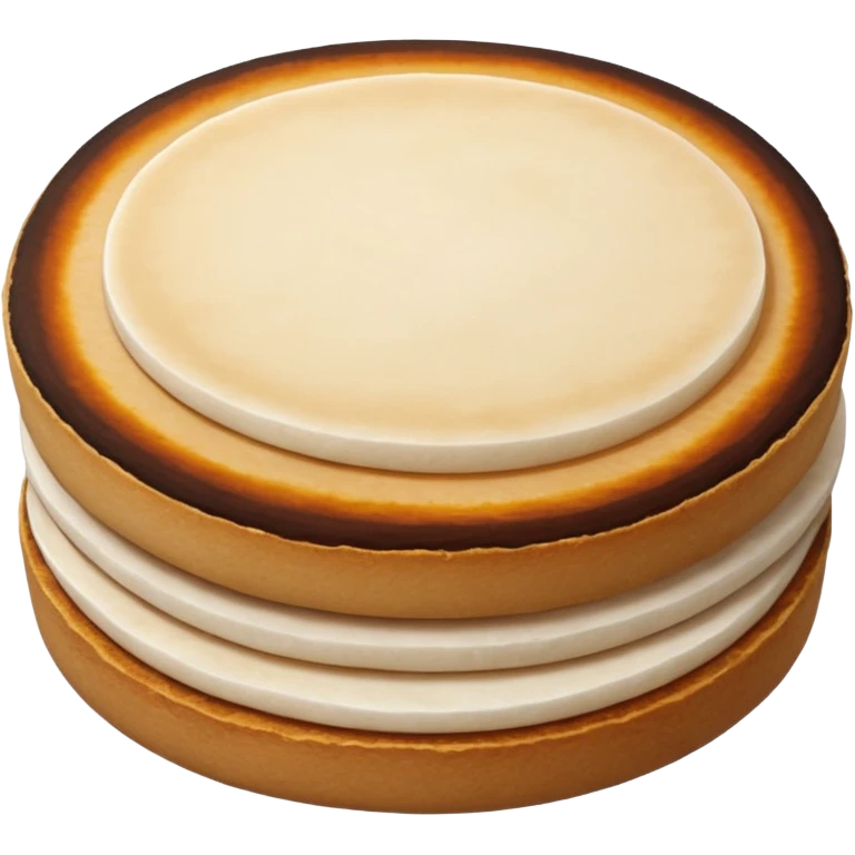 round flat rice cake, lightly toasted surface, emoji