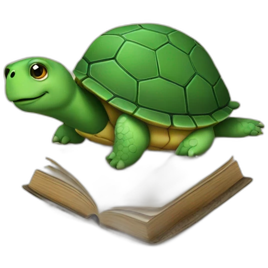 turtle with a book emoji
