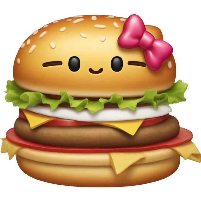 hello kitty hamburger emoji