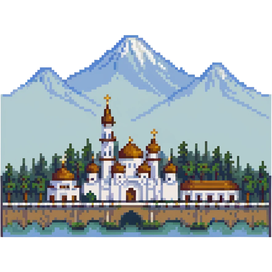 illustration of Nalchik city in pixel art style emoji