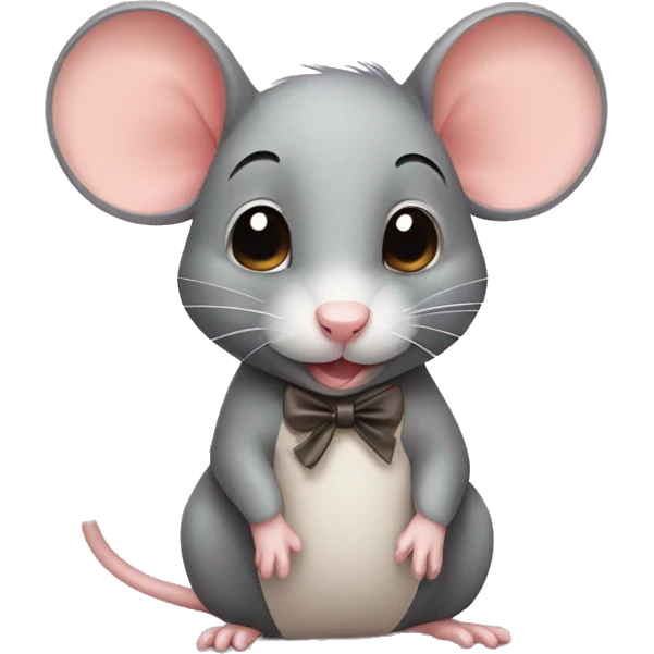 cute little rat with a bow emoji