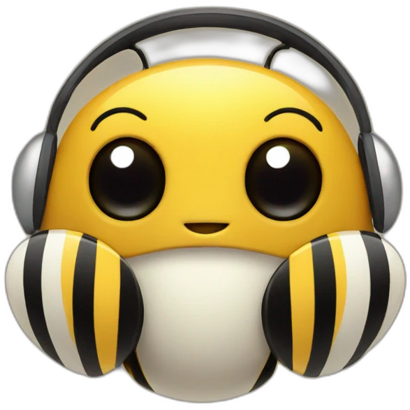 bee wearing a calltaking headset emoji
