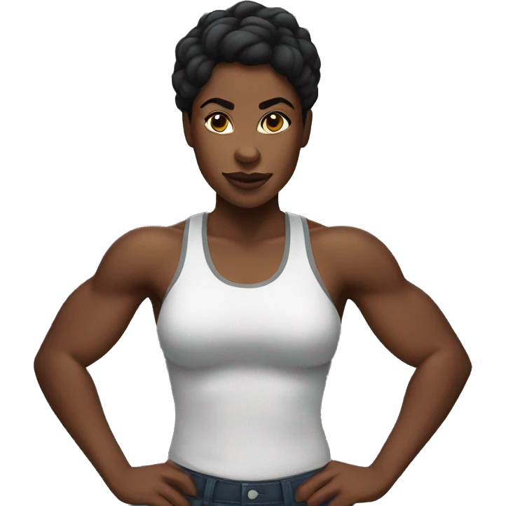 Muscular black woman emoji