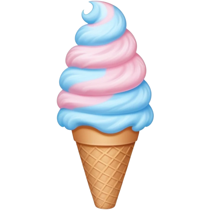 Pastel-colored cotton candy swirl in cone emoji