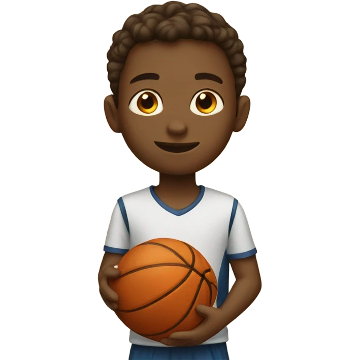 boy playing basketball brown boy emoji