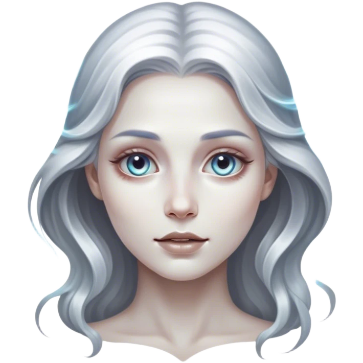Cinematic, Ultra realistic 32k HD, hauntingly beautiful woman, Balanced features, highly detailed, glowing with silver light, high shine, remembrance, a painting of white silver, fanciful, enchanting, ghostly. The image is so lifelike it feels as though it could leap off the canvas at any moment emoji