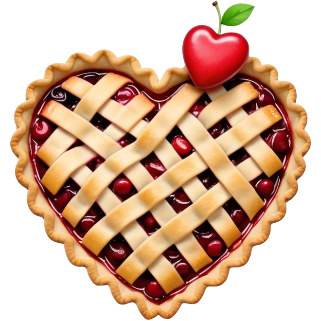 Heart-shaped cherry pie  emoji