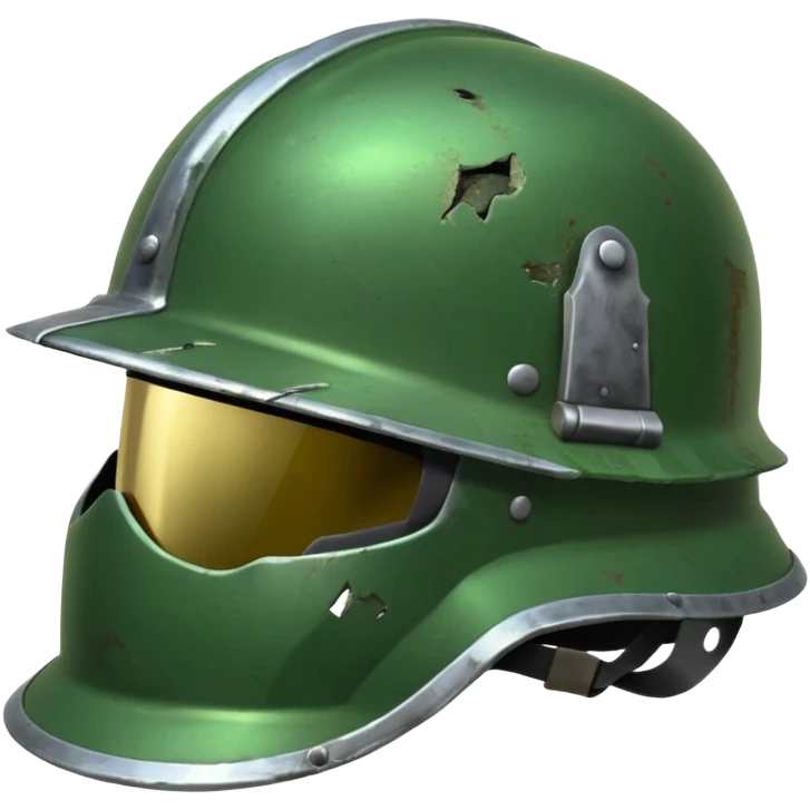 shiny green helmet world war times emoji