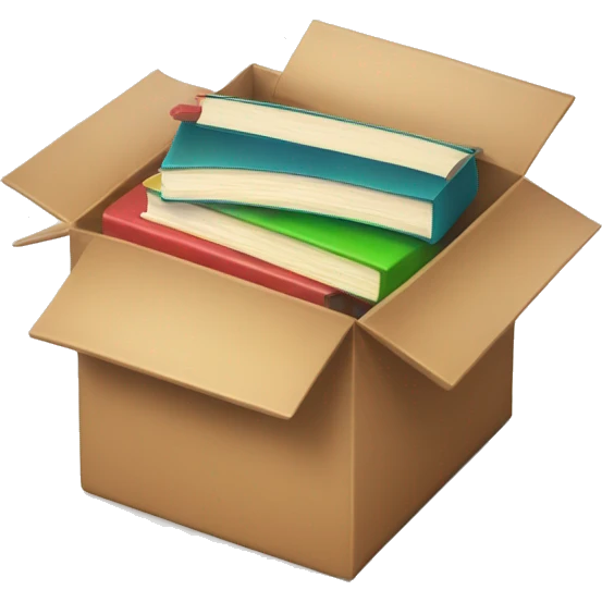 open box with books inside emoji