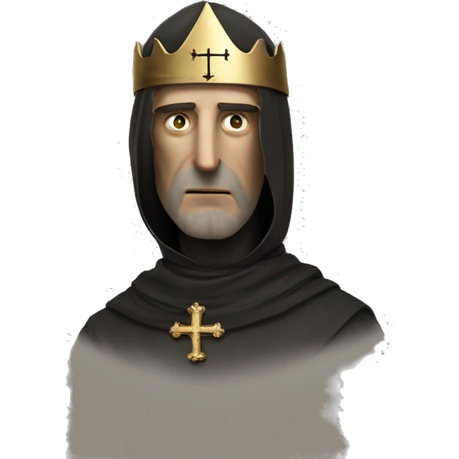 Baldwin IV of Jerusalem from kingdom of heaven with a crusader mask no eyes emoji