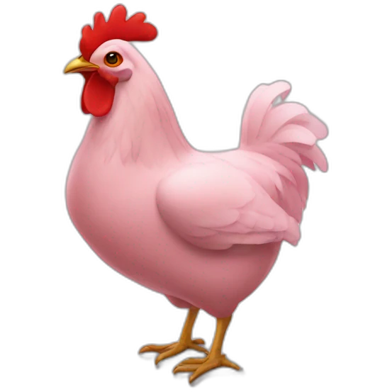 Une poule rose emoji