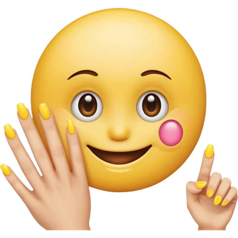 Sassy smiley face with acrylic nails emoji