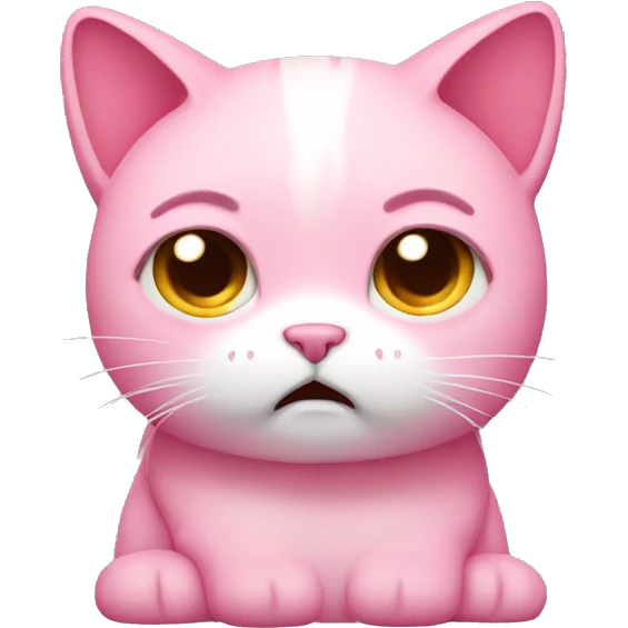 Sad crying pink cat emoji