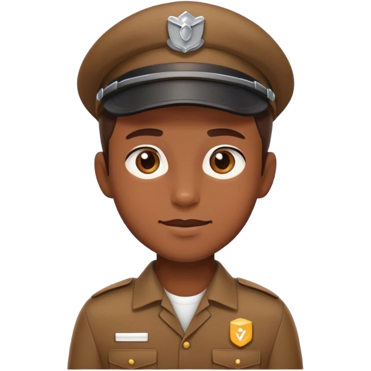 half figure brown uniform delivery boy emoji