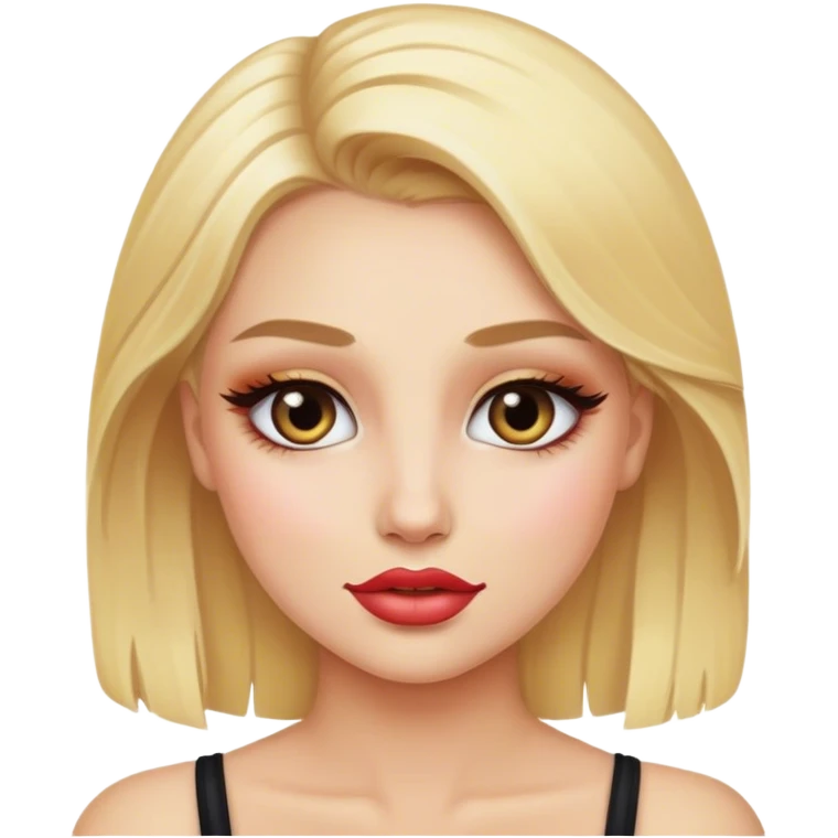 Blond girl whit make up emoji