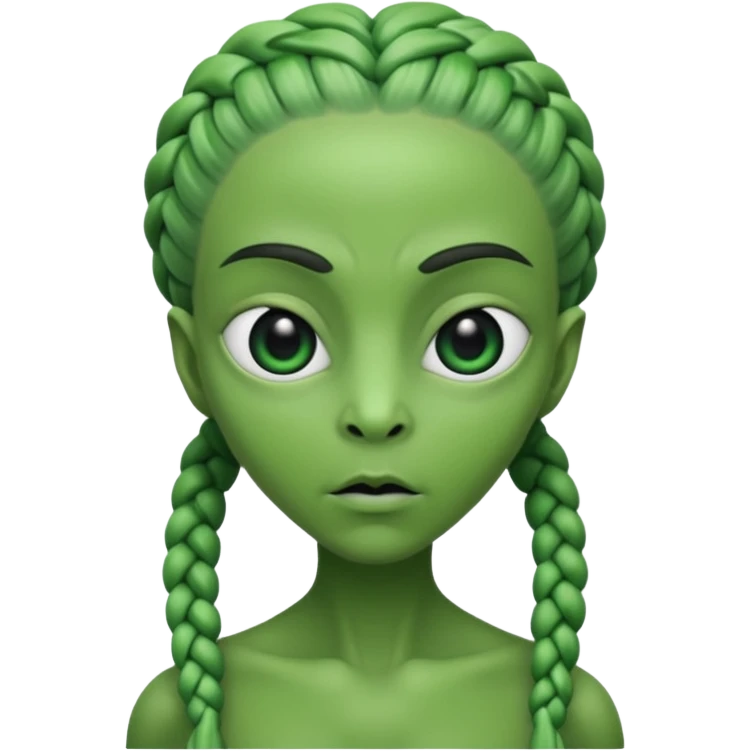 alien with braided hair emoji
