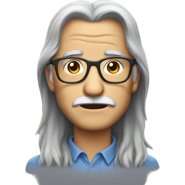 glasses old man long hair no mustache emoji