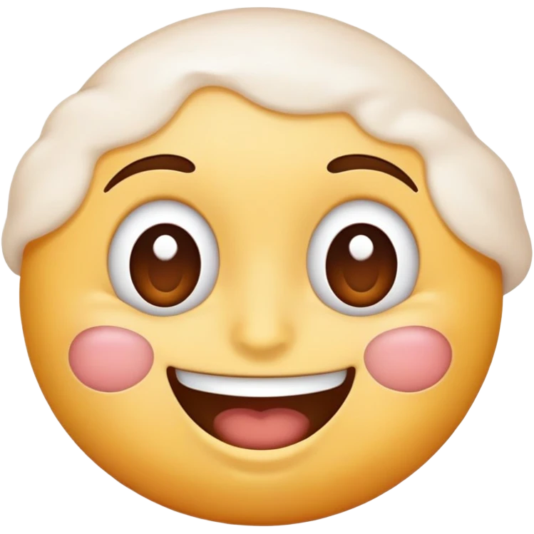Happy emoji with white puder on nose emoji