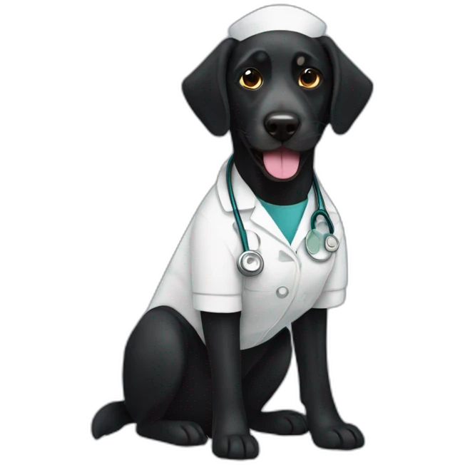 Nurse black water dog emoji