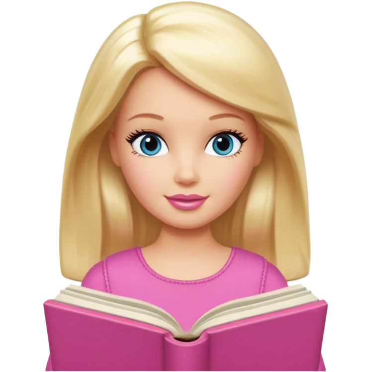 barbie reading huge philosophy book emoji