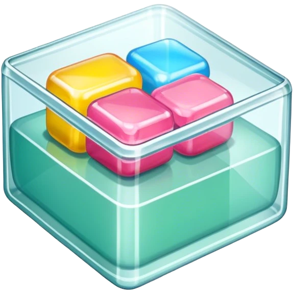 a transparent glass and gum box emoji