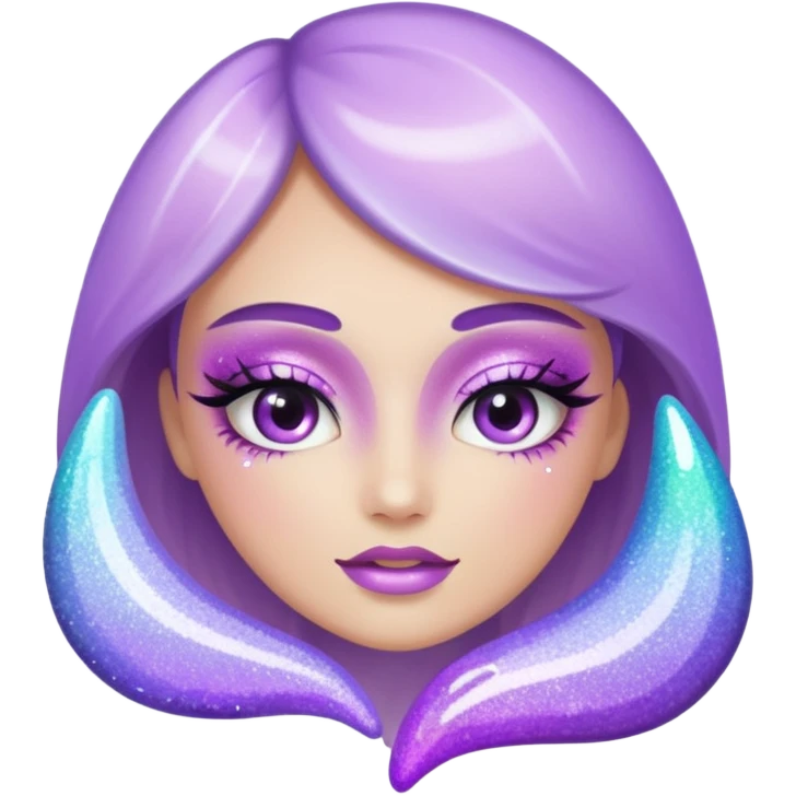 lilac gradient glitter cosmetics emoji