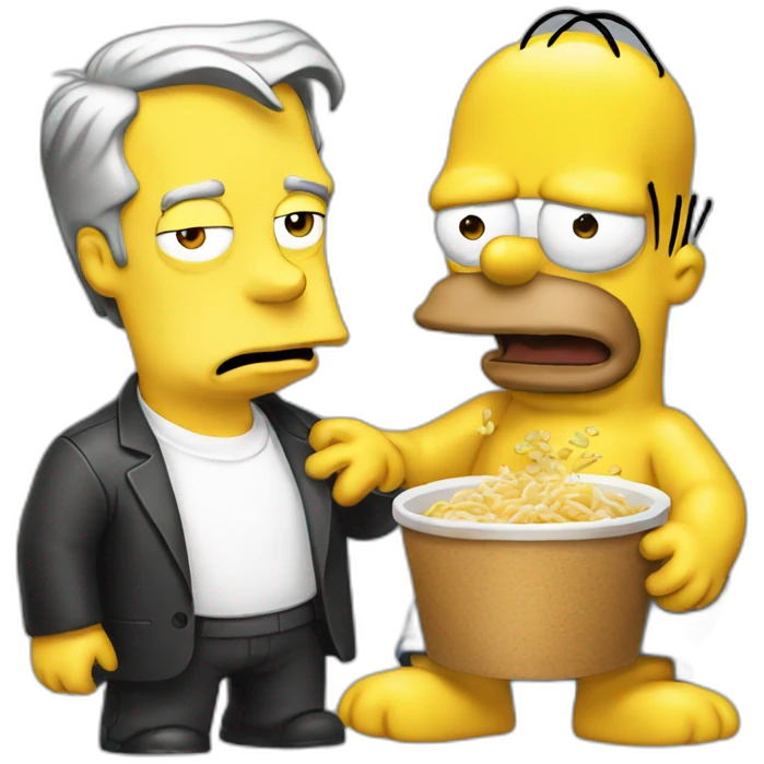 Elon musk eat with Homer Simpson emoji