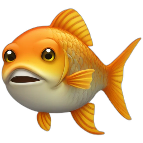 Chat sur un poisson emoji