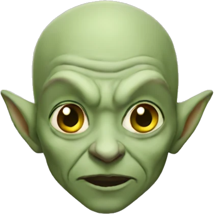 goblin gray, bald and pretty emoji