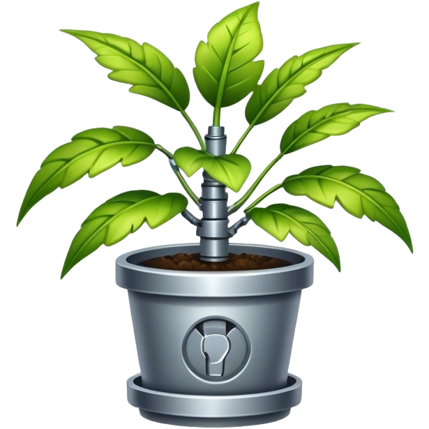 plant that grows with technology instead of nature emoji