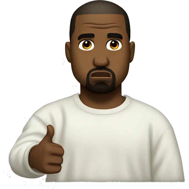 Kanye west frowning while thumb down  emoji