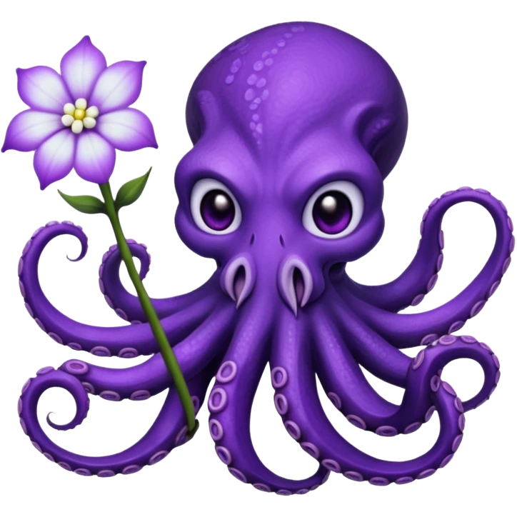 octopus demon with flower emoji
