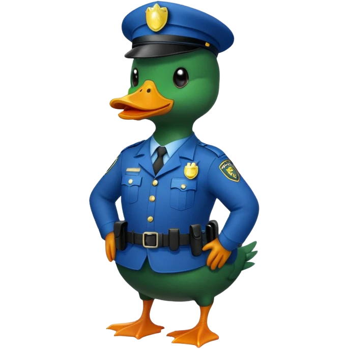 Police balck duck full body emoji