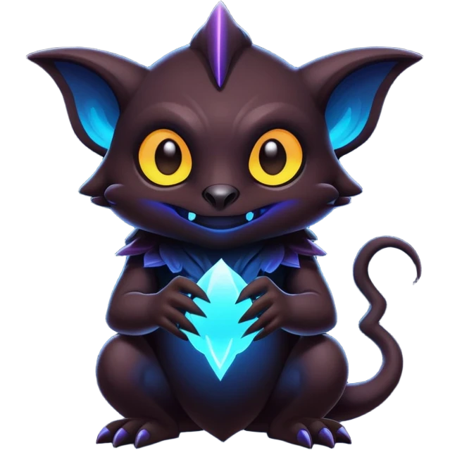 Black Dark Nocturnal Neon-glowing Abyssal Nightly Abyss-Fakémon-Creature emoji
