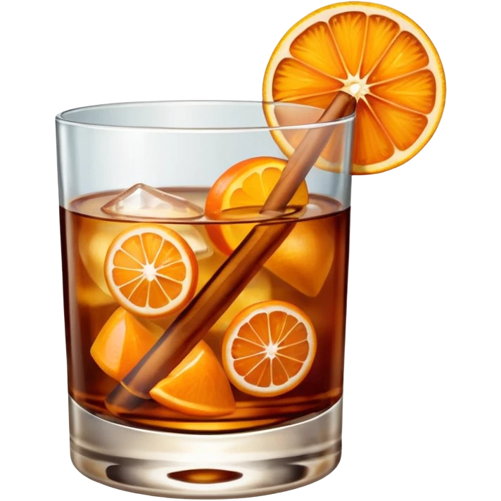Brandy Old fashioned with orange peel twist emoji
