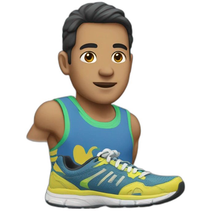 Julius casera wearing running shoes emoji