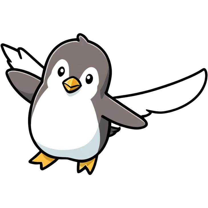 Penguin Flying ￼ emoji
