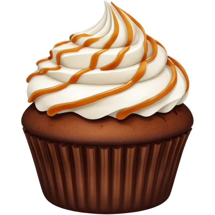 chocolate cupcake with caramel and coconut  emoji