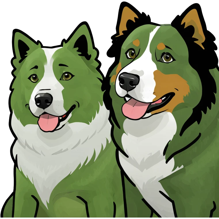 Dog samoyed and Bernese  emoji