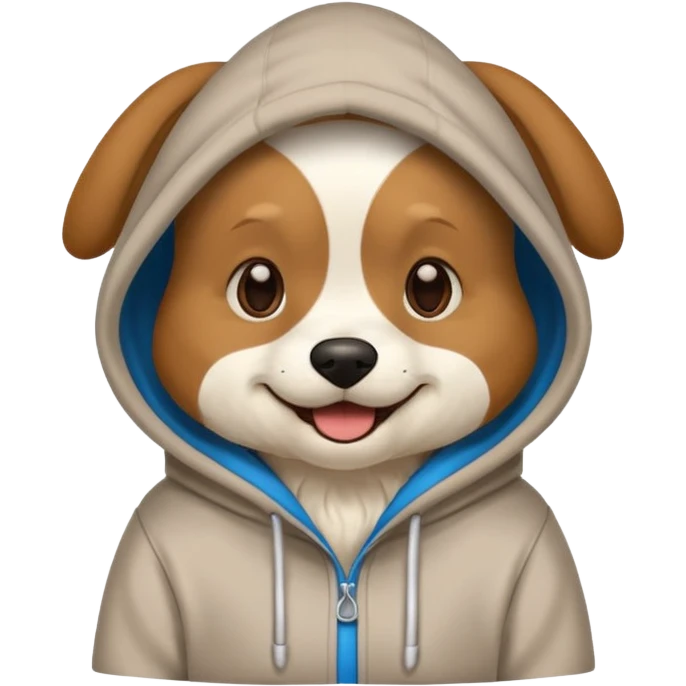 Dog wearing a hoodie emoji