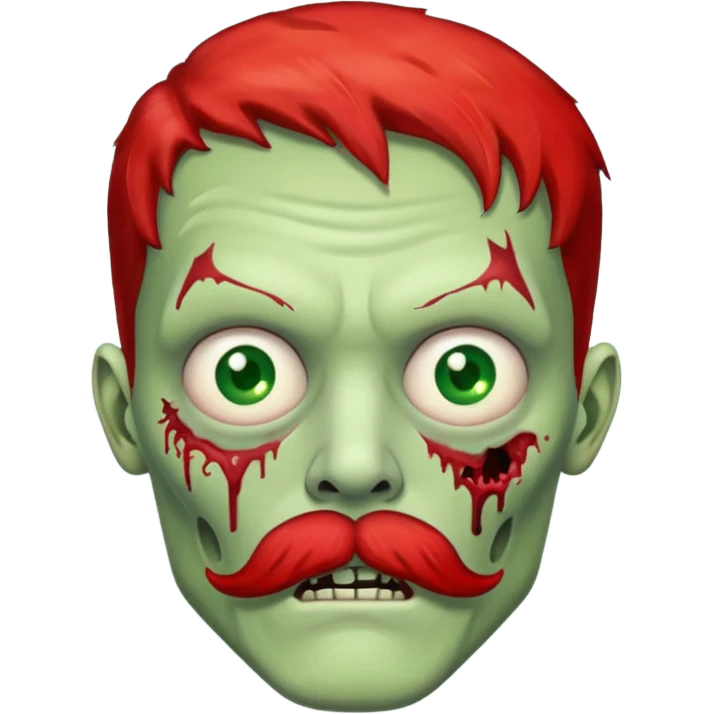 zombie with red mustache emoji