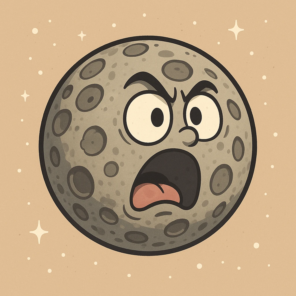 planet Mercury, round, rocky gray ball, covered in pitted marks and rough patches, cartoon style, exaggerated craters, simple background emoji