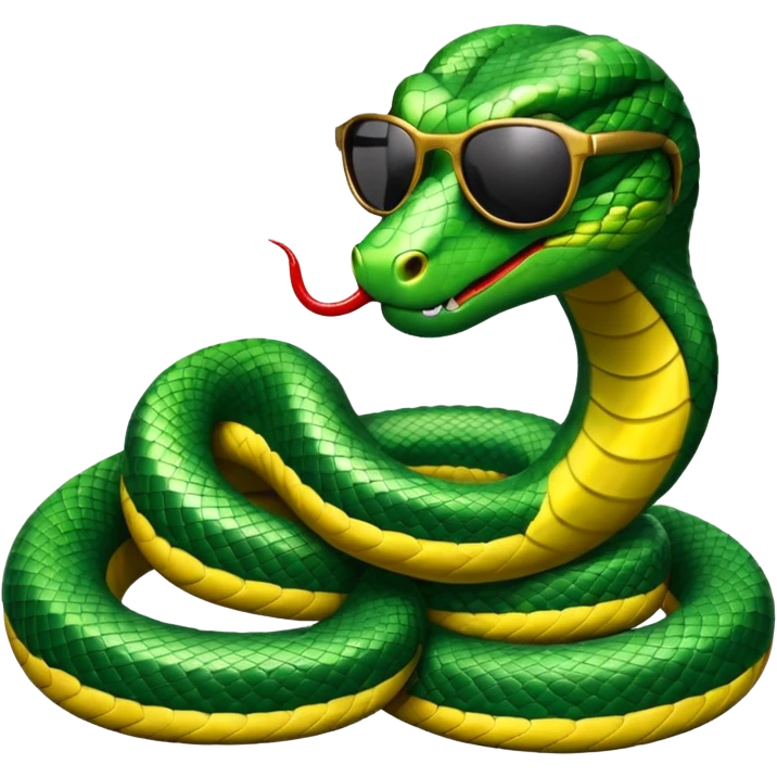 A snake wearing sunglasses. emoji