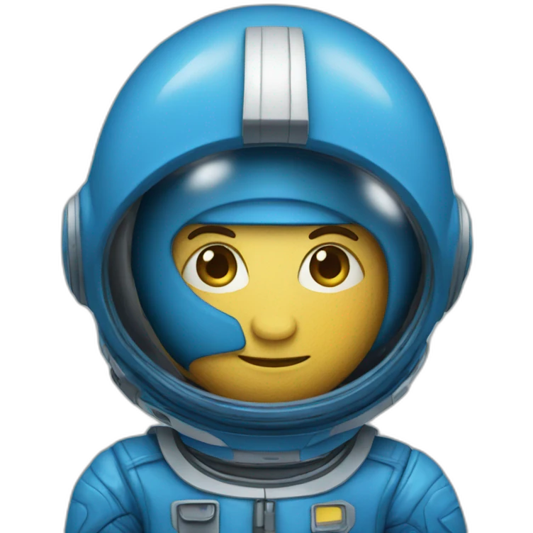 blue spaceman in a blue suit emoji