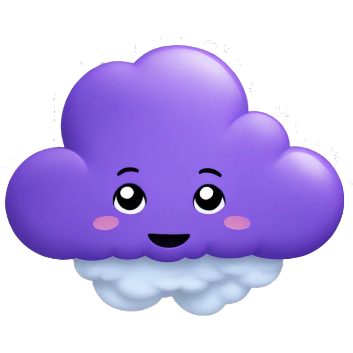 purple cloud with a face emoji