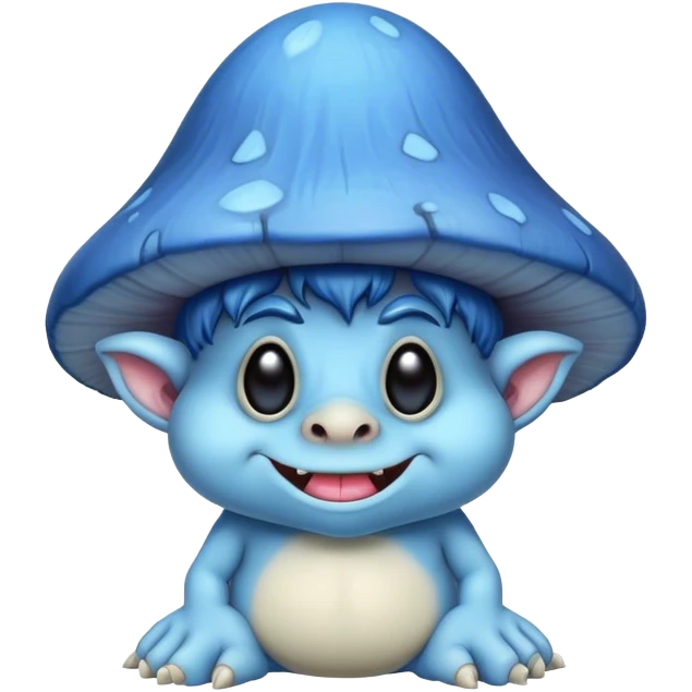 Blue mushroom troll emoji