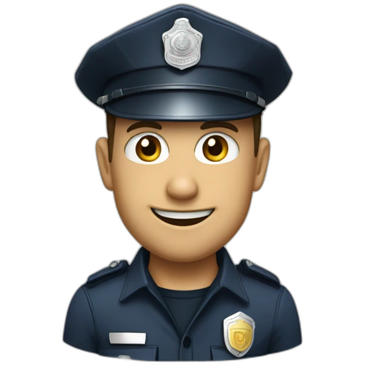 Policier qui souris emoji