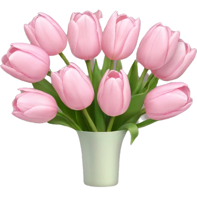 pastel pink tulip bouquet emoji
