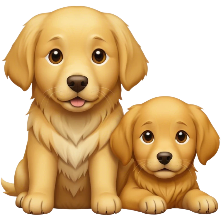 2 golden retrievers, one is yellow and one is darker brown emoji