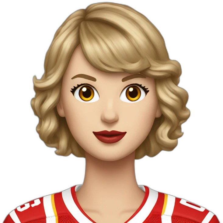 taylor swift wearing chiefs jersey number 87 emoji